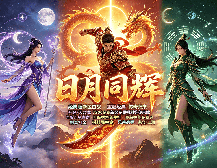 日月同辉，霸业镇山河，无忧传奇新区火爆开放